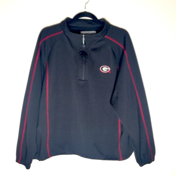 Campus Specialties MN Sz/M Black 3/4 Zip Pull Over with Georgia Logo - Picture 1 of 9